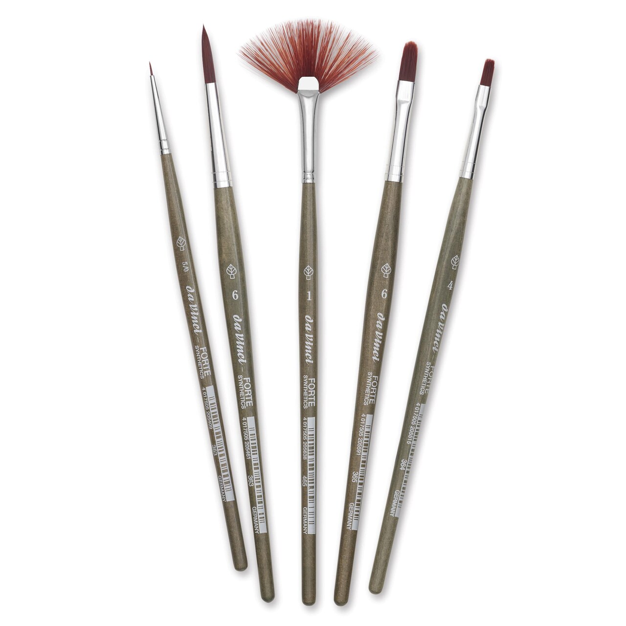 Da Vinci Forte Synthetic Brushes - Set of 5, Short Handle, Set 5008